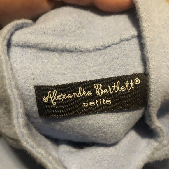 Alexandra Bartlett Women's 100% Wool Button Blazer Coat Jacket blue petites PM - Picture 12 of 16